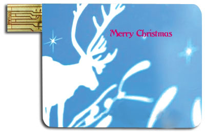 Christmas present white deer USB Flash Drive