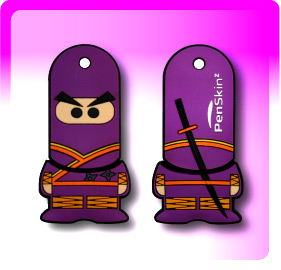 Cartoon USB Flash Drives:Ninja Boy Purple