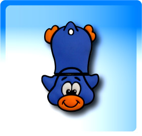 Cartoon USB Flash Drives:Penguin Slide Blue