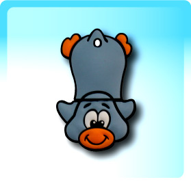 Cartoon USB Flash Drives:Penguin Slide Grey