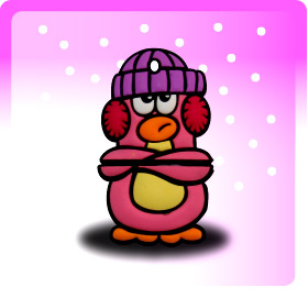 Cartoon USB Flash Drives:Penguin Hat Pink