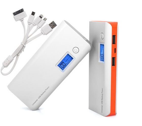 Dual usb LCD power bank 20000mah rohs display rechargeable battery for consumer electronics