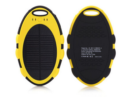 2015 high quality 5000mah mobile solar charger  solar power bank