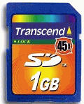 Transcend 1GB 45X Ultra High Speed Secure Digital SD Card