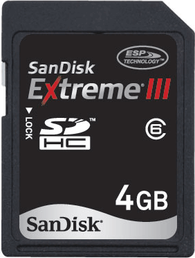 SanDisk 4GB Extreme III SDHC Secure Digital Card