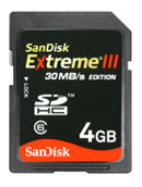 SanDisk Extreme III SDHC 4GB Card
