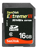 SanDisk 16GB Extreme III SDHC Memory Card