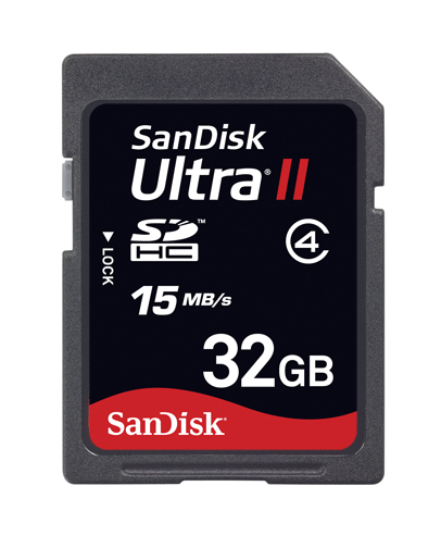 Sandisk 32GB Ultra II SDHC High Performance Secure Digital SD Card
