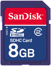 Sandisk 8GB Secure Digital SDHC Card
