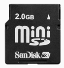 Sandisk 2GB miniSD Secure Digital Card