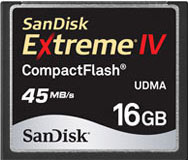 Sandisk 16GB Extreme IV CompactFlash Card