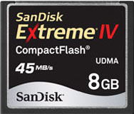Sandisk 8GB Extreme IV CompactFlash Card