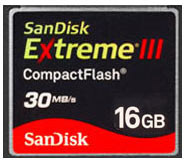 SanDisk 16GB Extreme III CompactFlash Card