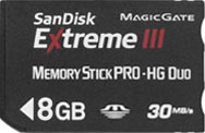 Sandisk Extreme III 8GB Memory Stick PRO Duo Card