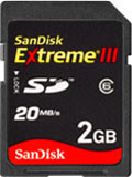 SanDisk 2GB Extreme III SDHC Card
