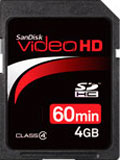 SanDisk Video HD 4GB SDHC memory cards