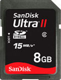 SanDisk 8GB Ultra II SDHC Card