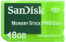 SanDisk 8GB Memory Stick PRO Duo Card
