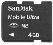 Sandisk Mobile Ultra Memory Stick 4GB Micro M2 Card