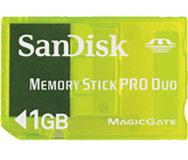SanDisk 1GB Memory Stick PRO Duo Card