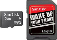 SanDisk 2GB microSD Card and microSDHC with Adapter