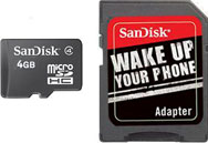 SanDisk 4GB microSD Card and microSDHC with Adapter