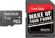 SanDisk 1GB microSD Card and microSDHC with Adapter