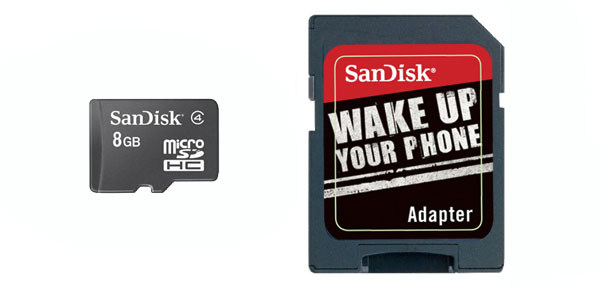 SanDisk 8GB microSD Card and microSDHC with Adapter