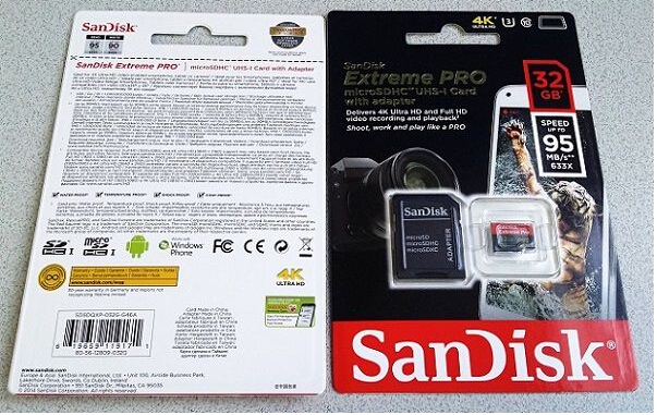 sandisk MicroSD Extreme Pro Class 10 95M/sec