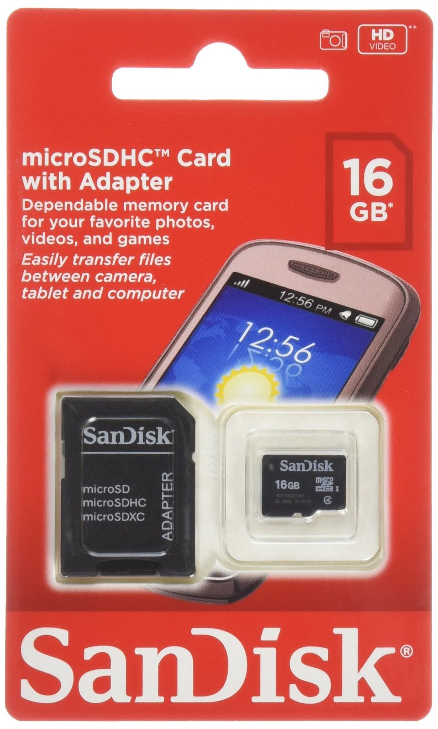 SanDisk 16GB Mobile MicroSDHC Class 4 Flash Memory Card With Adapter
