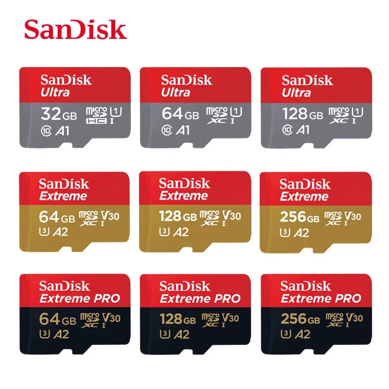 SanDisk Memory Card Micro SD 128GB 200GB 256GB 64GB 32GB 16GB Class 10 UHS-1