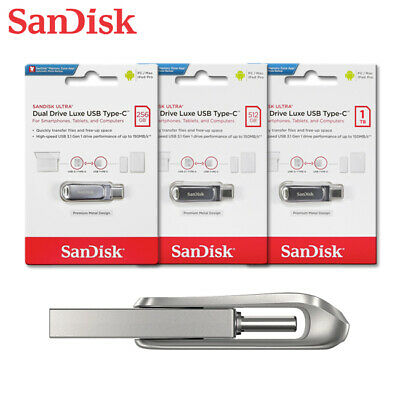 SanDisk Ultra 256G 512G Dual Drive Luxe Metal USB Type-C OTG USB 3.1 SDDDC4