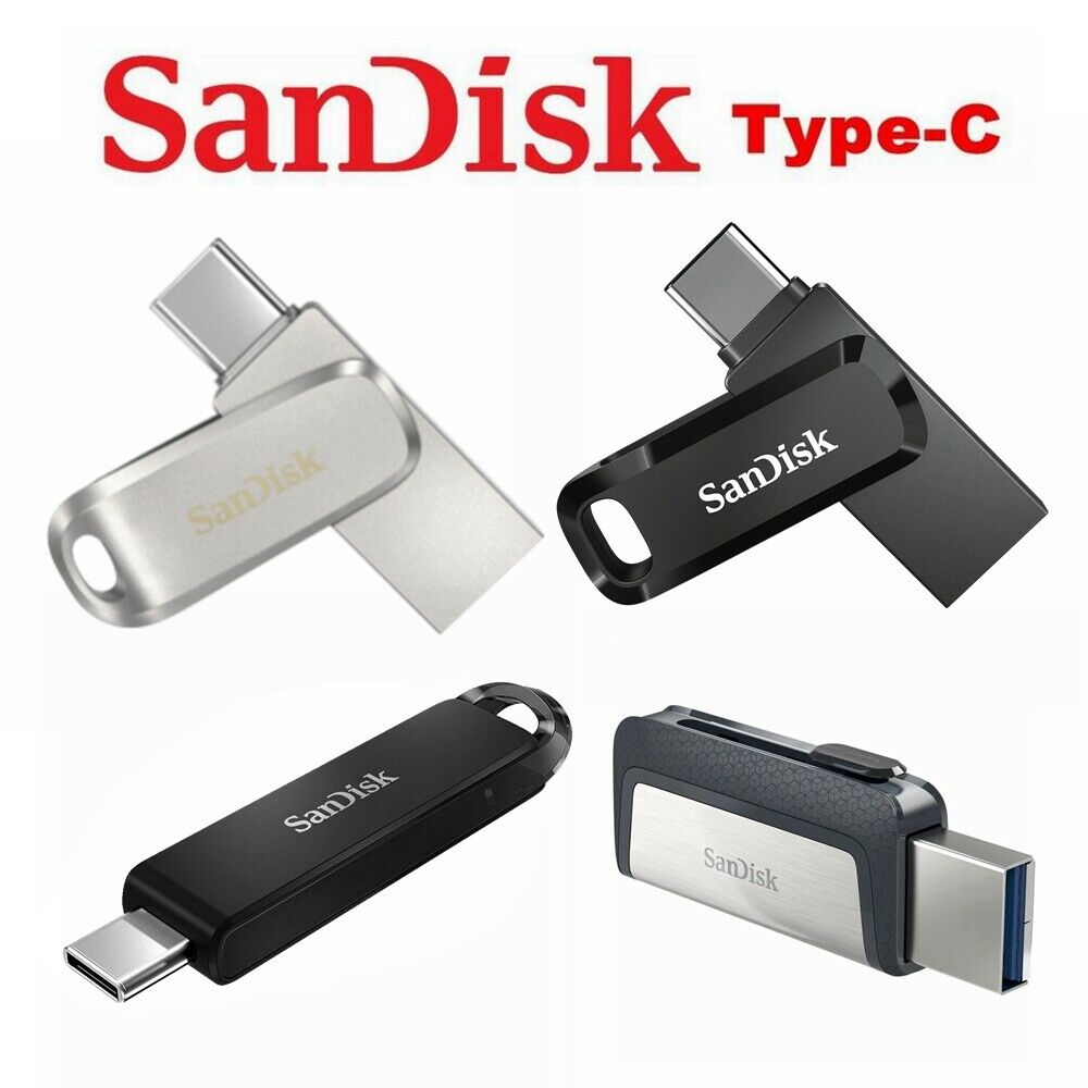 SanDisk Type C USB 3.1 32GB 64G 128G 256G Ultra Dual Luxe Go Flash Drive Memory